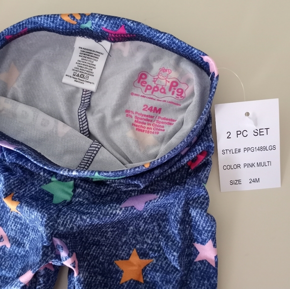 Peppa Pig 2 Piece Outfit. Infant Girls Size 24 Months NWT - Picture 8 of 10